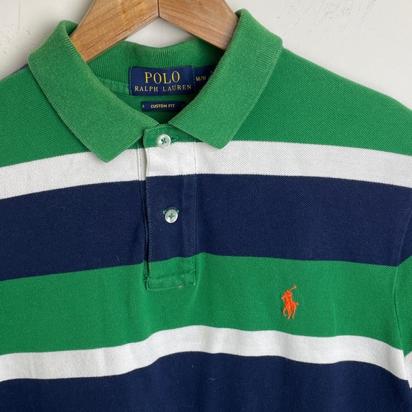 Polo Ralph Lauren Striped Polo Shirt Custom Fit Size M - Picture 4 of 4